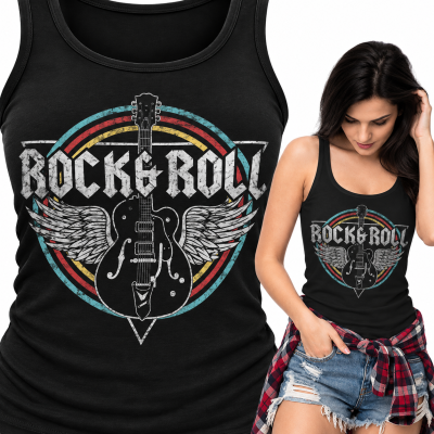 TANK TOP DAMSKI  HORROR  ROCK & ROLL GUITAR